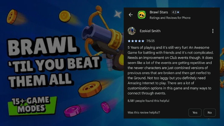 Real BSD Brawl player review showing gameplay experience